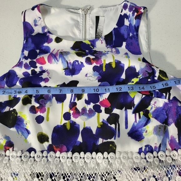 Vintage Kensie Floral Sleeveless Dress with Lace Detail Casual Summer Dress - Picture 8 of 11